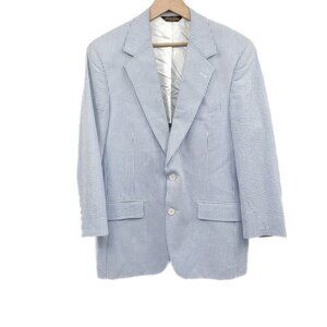 Vintage 90s Brooks Brothers Seersucker Blazer Sport Coat Jacket Golden Fleece